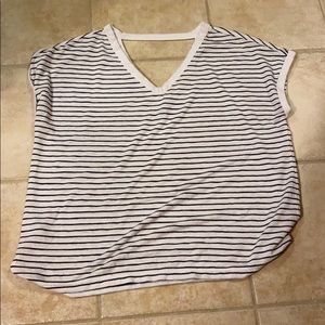 Cute V-neck striped T-shirt